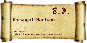 Baranyai Mariann névjegykártya